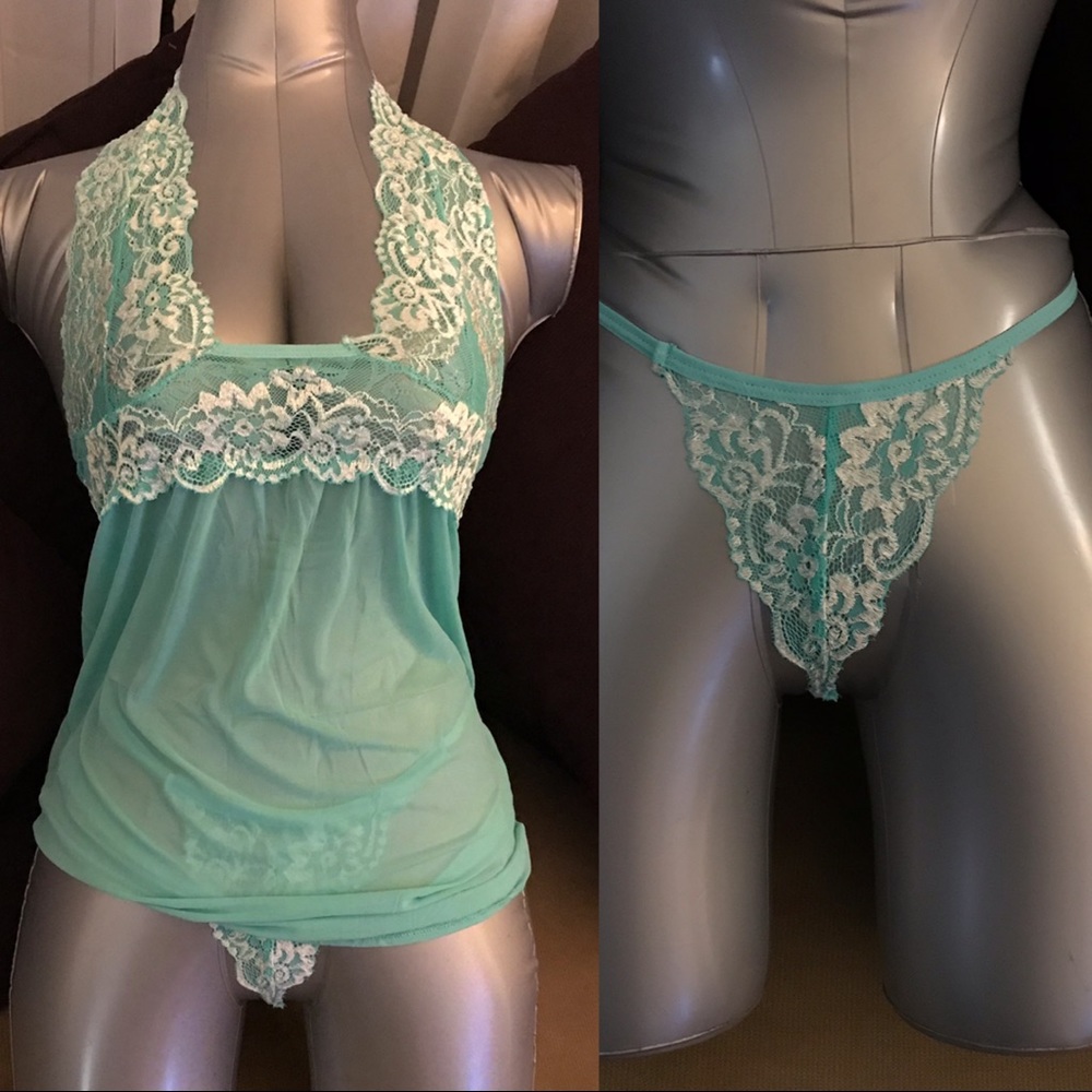 $10🛍 Babydoll slip lingerie set with G-string